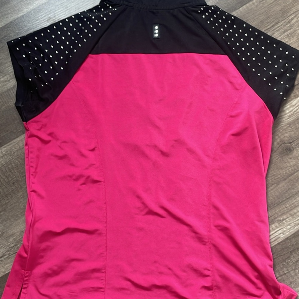 Jamie Sadock Pink and Black Studded Top M - Picture 5 of 6